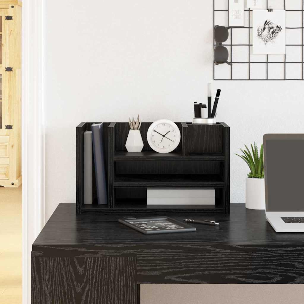 Schreibtisch Organizer Altholz aus Holzwerkstoff, 44,5 x 24 x 25 cm, Ablage mit Fächern für Ordnung, Dokumente, Akte, Ordner, Stifte, Brief und Papier im Homeoffice