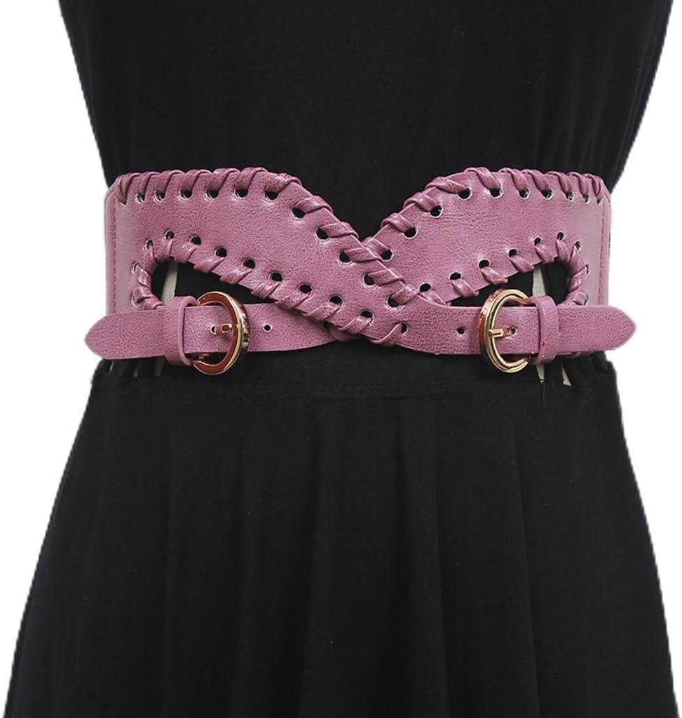 Casual outerwear wide belt with skirt coat braided belt stretch elastic elastic black accessory trend(D)