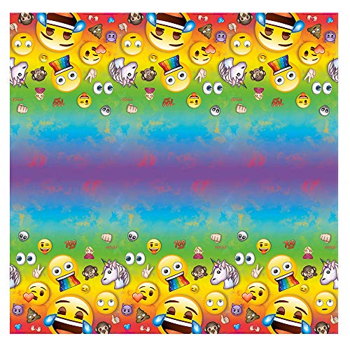 Rainbow Fun Emoji Rectangular Plastic Table Cover (137cm x 213cm) - Perfect for Parties & Events - 1 Piece - Image 2