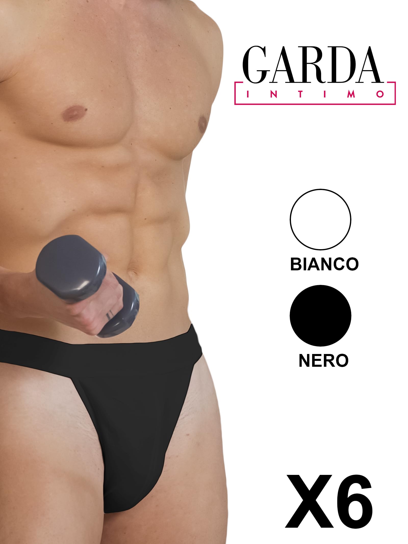 GARDA - 6 calzoncillos tanga para hombre, 100% hilo de Escocia, Art.0950
