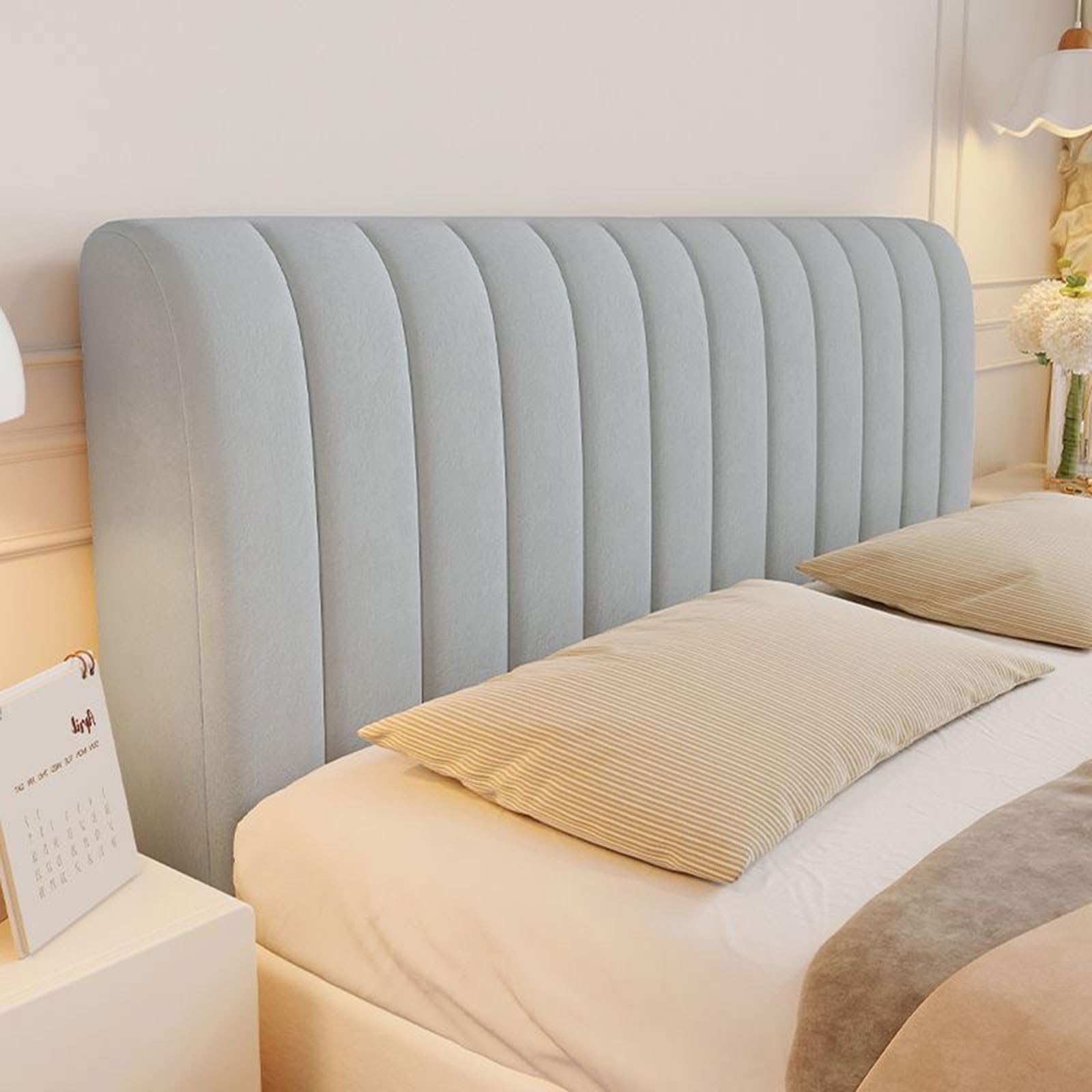 Copri testiera Imbottita in Velluto di Cristallo Copri Testata Letto Singolo/Matrimoniale Elastica Copertura per testiera Letto Legno/Pelle/Ferro/Imbottito in Schienale Fodera(180x70cm,Gray2)