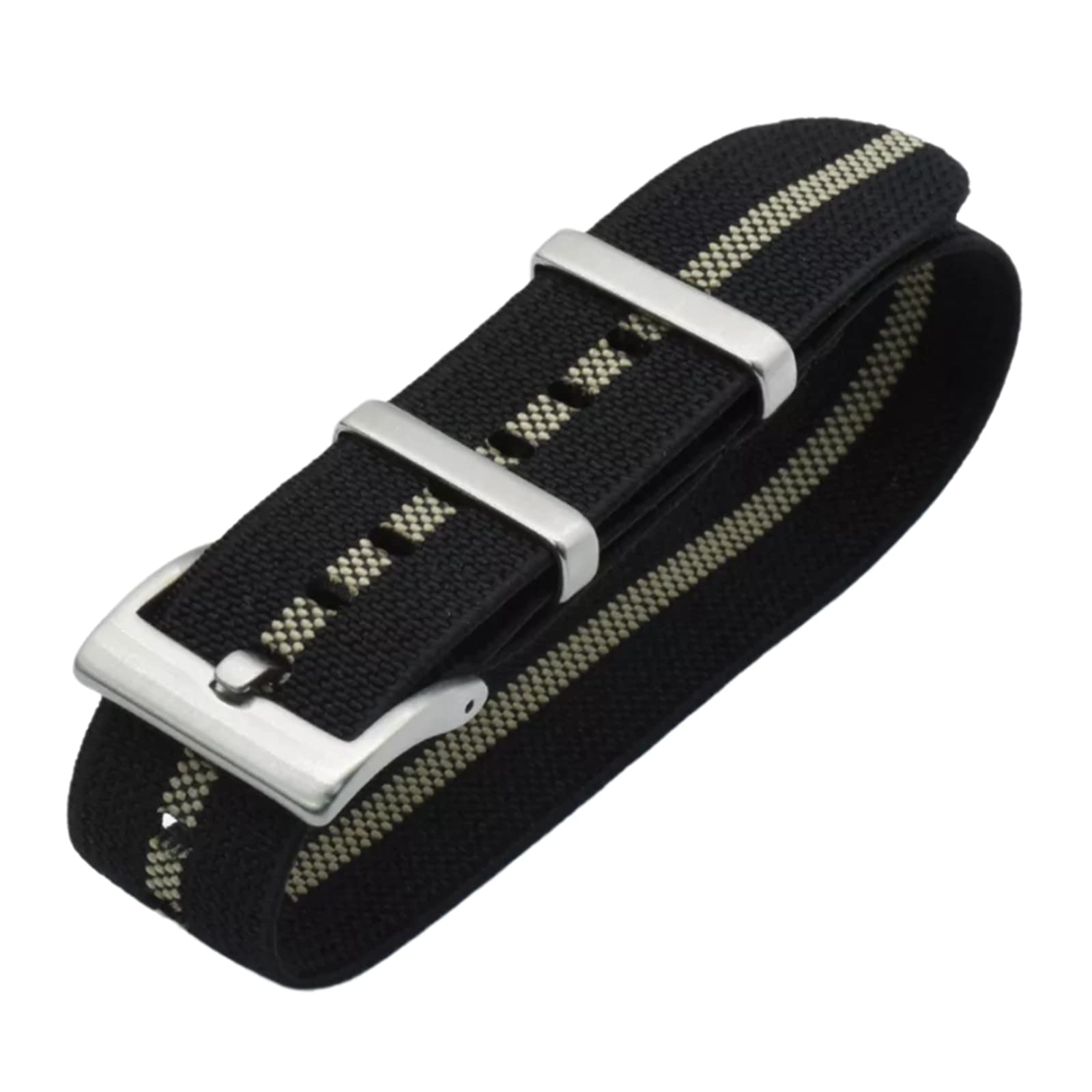 Bracelet de Montre en Cuir, Bracelet de Montre Rechange en Nylon élastique Parachute Militaire français 20 mm/22 mm, Accessoire hypoallergénique