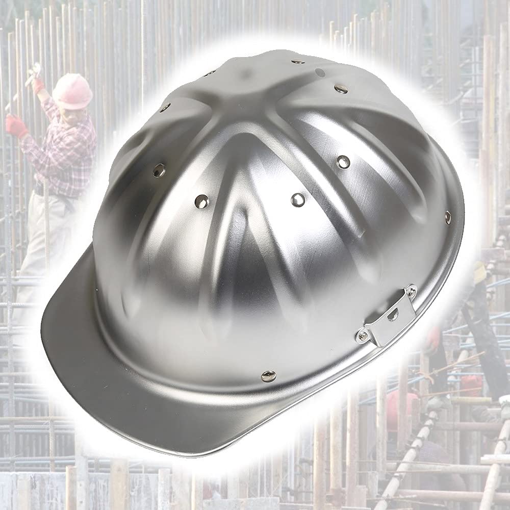 Casco de Seguridad, Casco de Aluminio, Casco de Trabajo, Casco de protección Ajustable, Casco de construcción, Aluminio Duro, la Parte Superior es más Segura y más eficaz para Evitar pi