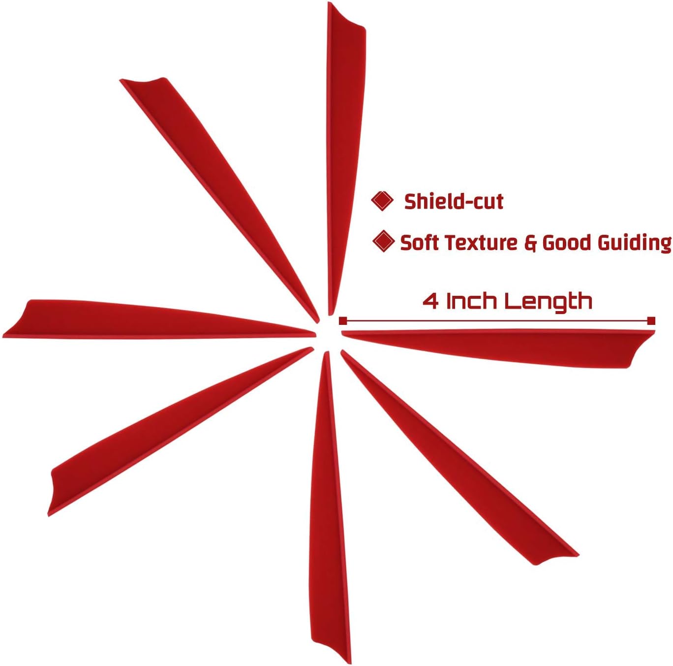 Letszhu Archery Fletches 4 Inch Vanes with Shield Cut for DIY Arrows Bolts (51 Pack) : Sports & Outdoors