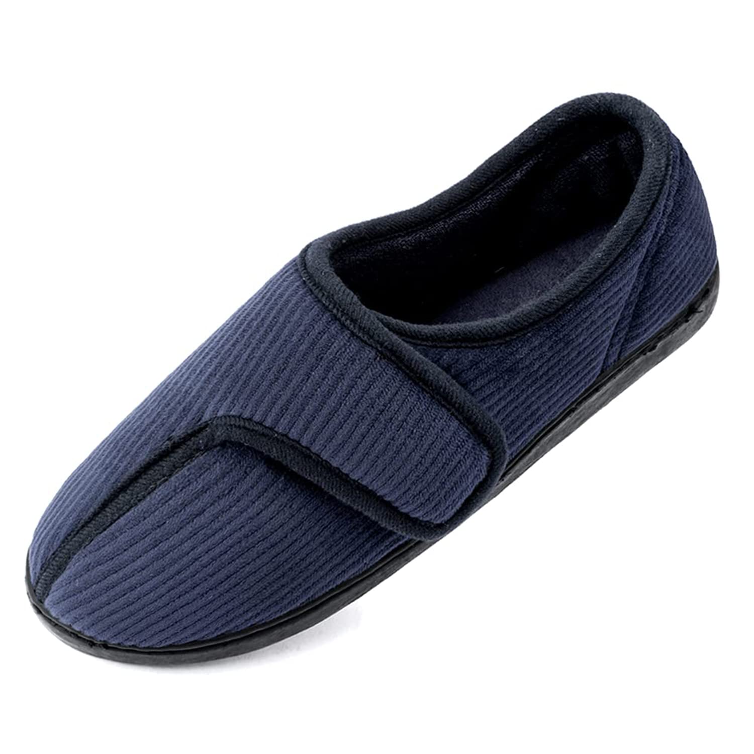 Git-upDiabetic Slippers Shoes for Men Arthritis Edema Adjustable Closure Toe Swollen Feet Slippers Memory Foam Comfy Bedroom House Indoor Outdoor Shoes…