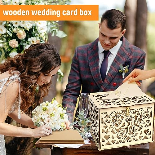 Scatola di Carta di Nozze in Legno, Scatola in