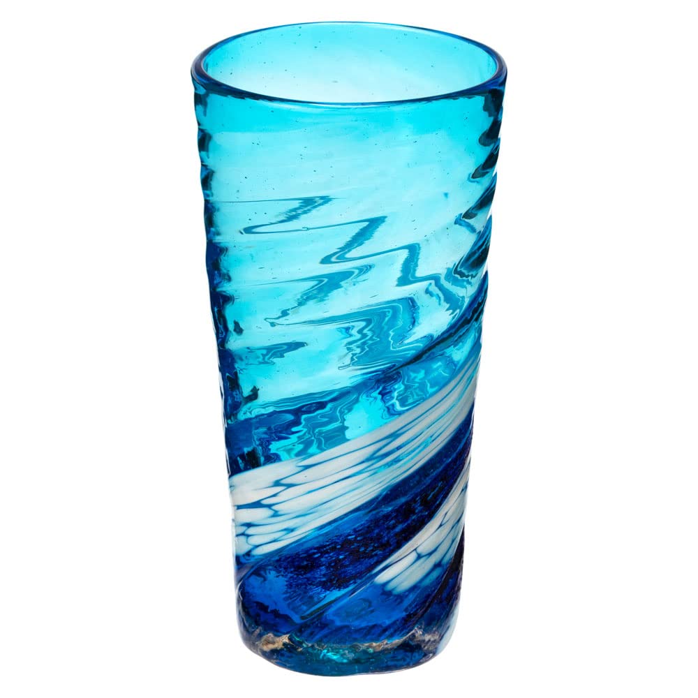 Ryukyu Glass, Rough Wave Series, Cobalt Long Beer Glass, 10.1 fl oz (300 ml), Mother's Day, Father's Day Gift, For Home and Visitors, Artist: Genkichi Genkichi, Okinawa Craft : Home & Kitchen