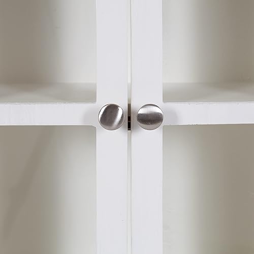 Miniatura 8 de Kate and Laurel Highfield - Armario de pared de madera multifuncional decorativo con puertas francesas de cristal, 18 x 8 x 28 pulgadas, color blanco