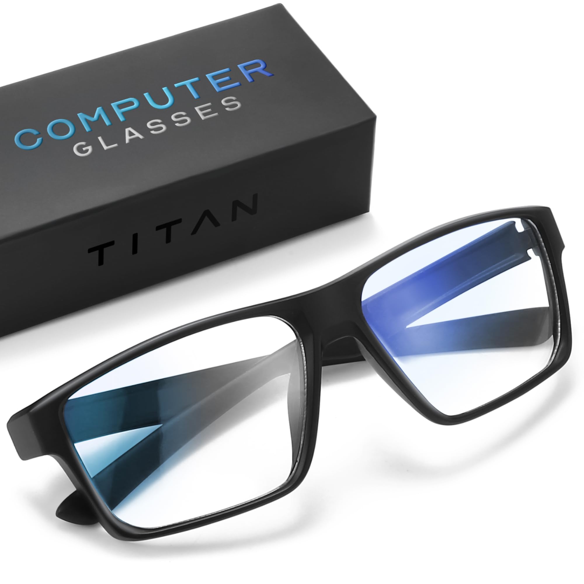 Titan Gaming Glasses, Anti Blue Light Glasses Men, UV400 Protection Blue Light Blocking Glasses for Computer Eye Strain