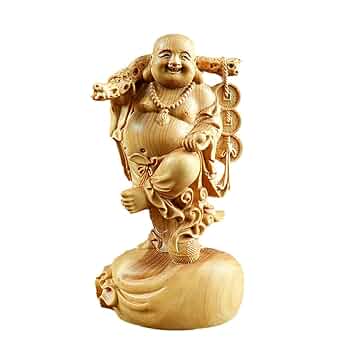 木彫り仏像、七福神置物、布袋様高級木彫り Amazon｜木彫り仏像 七福神 置物 布袋 様 ツゲ製高級木彫り 木製