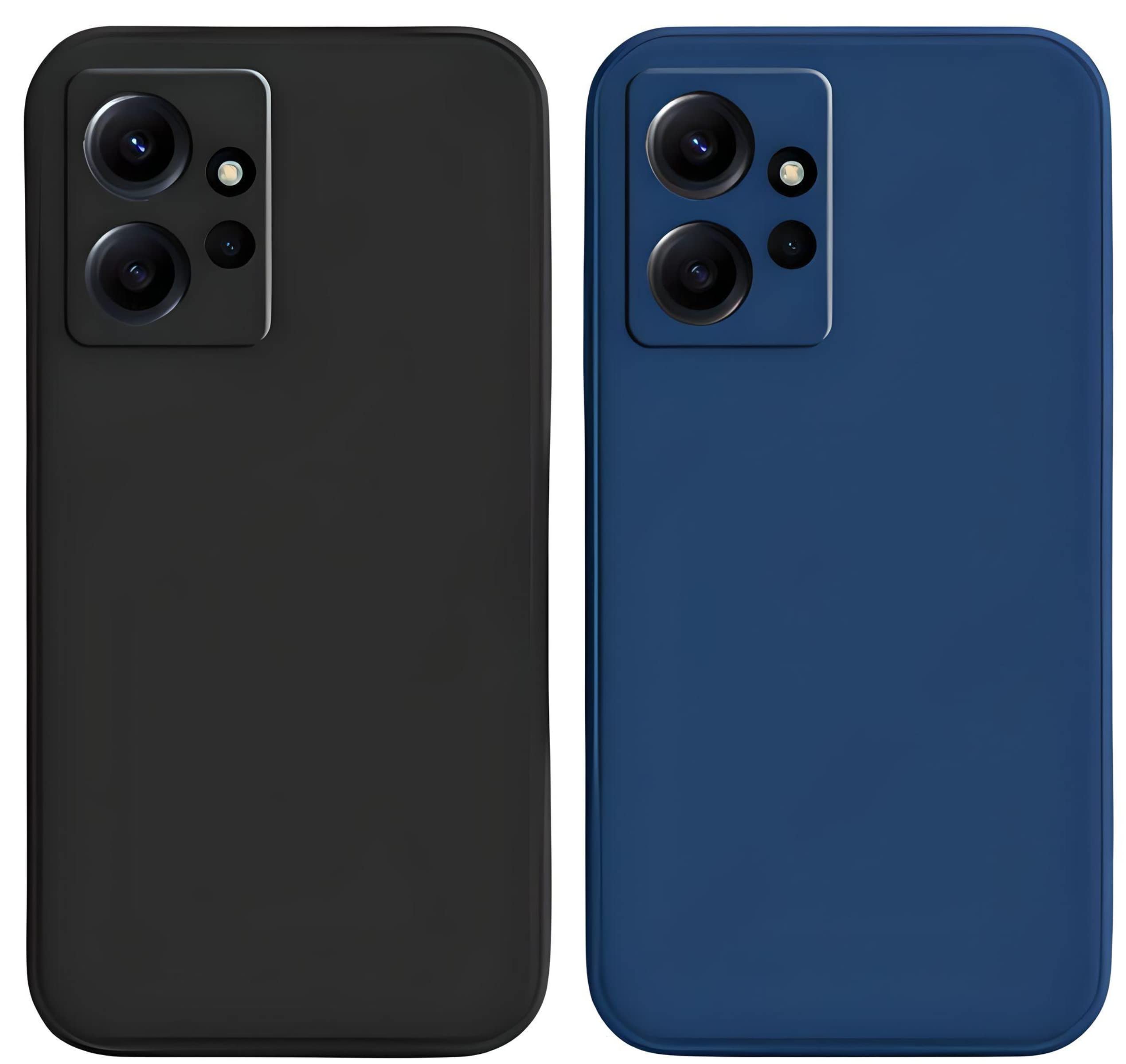 SARAOONT 2 Pcs Xiaomi Redmi Note 12 4G Global TPU Silicone Case Cover - Shockproof, Slim Fit 2 Pack - Enhanced Protection, Anti-Slip Design, Precise Cutouts - Black & Dark Blue