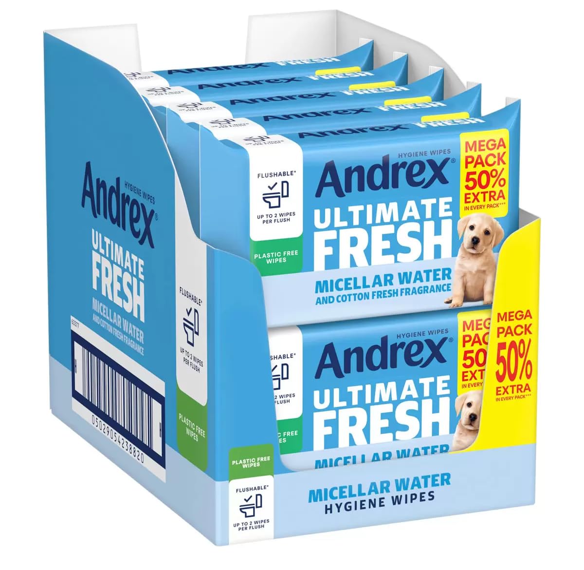 Andreex Ultimate Fresh Washlets, salviette vendute da NAEM (Fresh Washlets, 10 x 56 salviette)