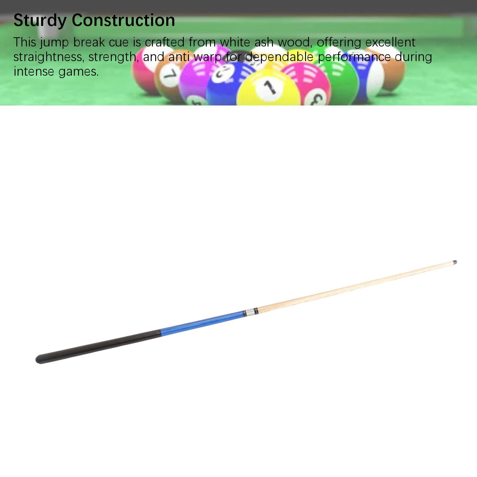 aqxreight Break 14-mm-Spitze, Weißes Holz, Verbessert die Schlagkontrolle, Komfortabler 3-teiliger Billard-Pool-Stick, Stärke und für den Break-Stick, Schwerer Schlag, Cue, Jump-Pool