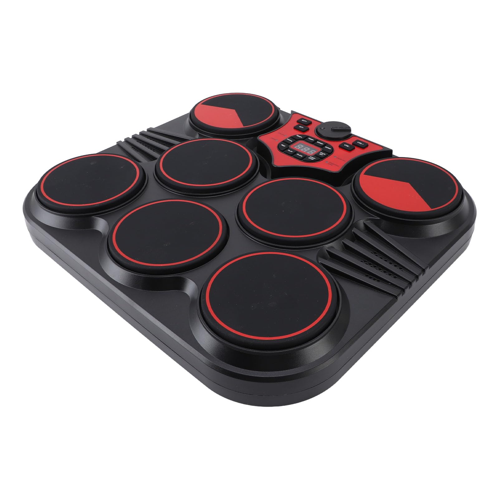Set di batteria elettronica 7 pad, pad per batteria elettrica da tavolo, ritmi multisuono con batteria ricaricabile USB, kit di batteria digitale portatile per professionisti