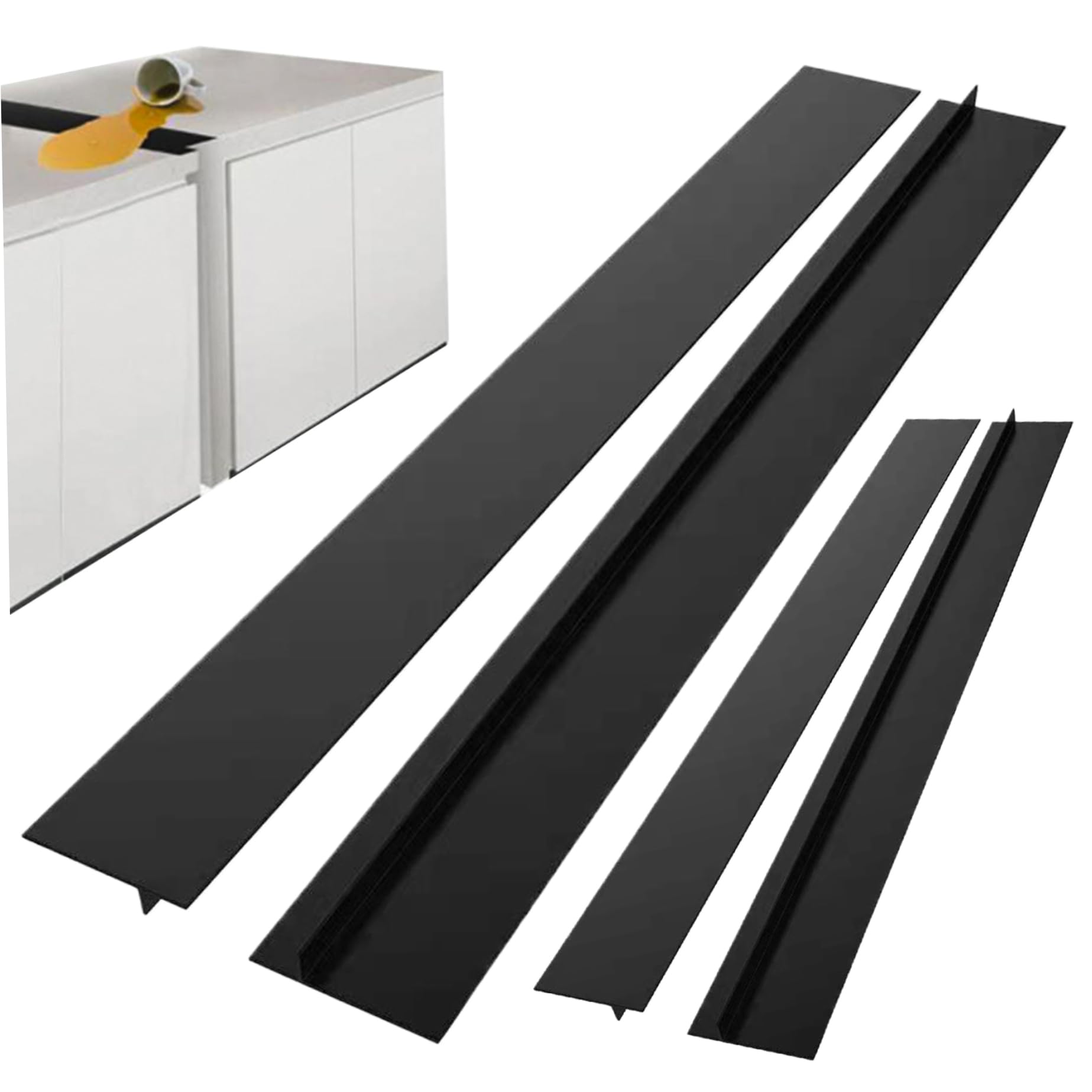 Syglawnd Stove Gap Filler, Stove Gap Covers 2 Pairs 21 inch Heat-resistant Silicone Filler Cuttable Counter Cover Non Slip Oven for Kitchen Counter