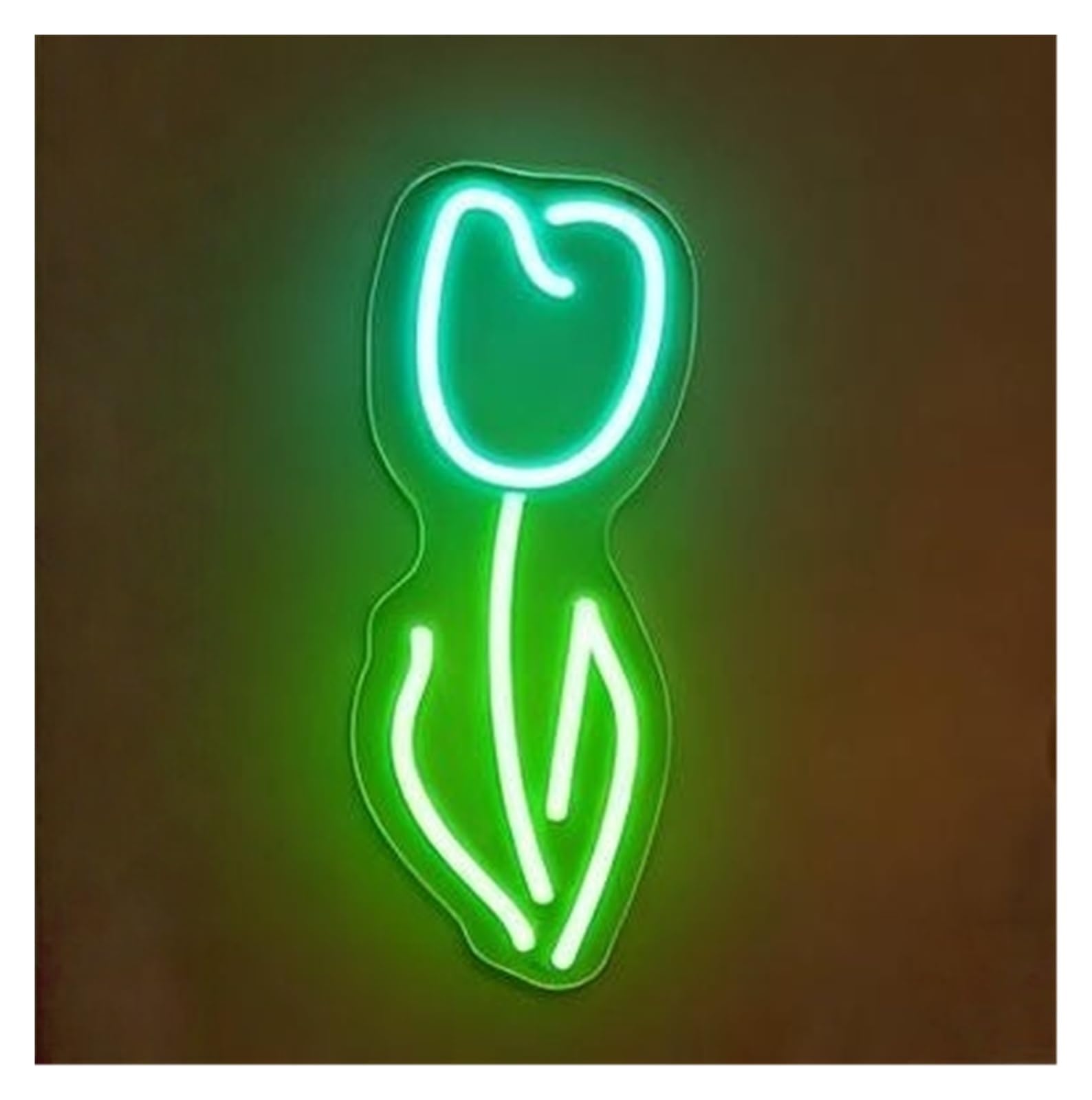 Rongch Ice Blue Hanging Art Signs Tulip Bouquet Neon Sign Flower Shop Storefront Window Display Business Entrance Decor 45Cm(Ice Blue)