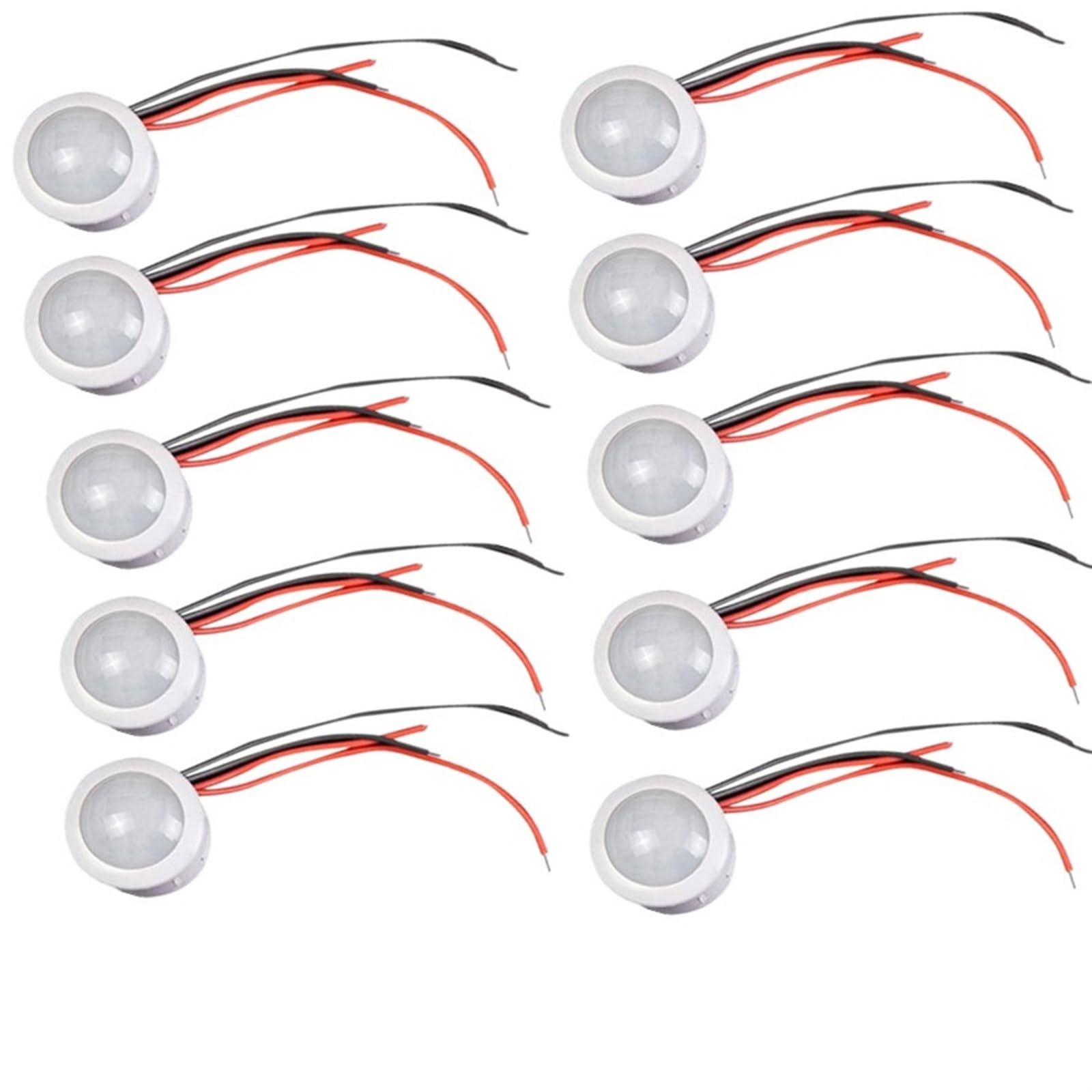 Capteur De Lumière Automatique De Mouvement Infrarouge Pir, Interrupteur De Détection IR 12V 24V DC 110V 220V AC, Lampe De Nuit À Induction du Corps Humain, 10/5 Pièces (Color : 10pcs 9-60VDC)