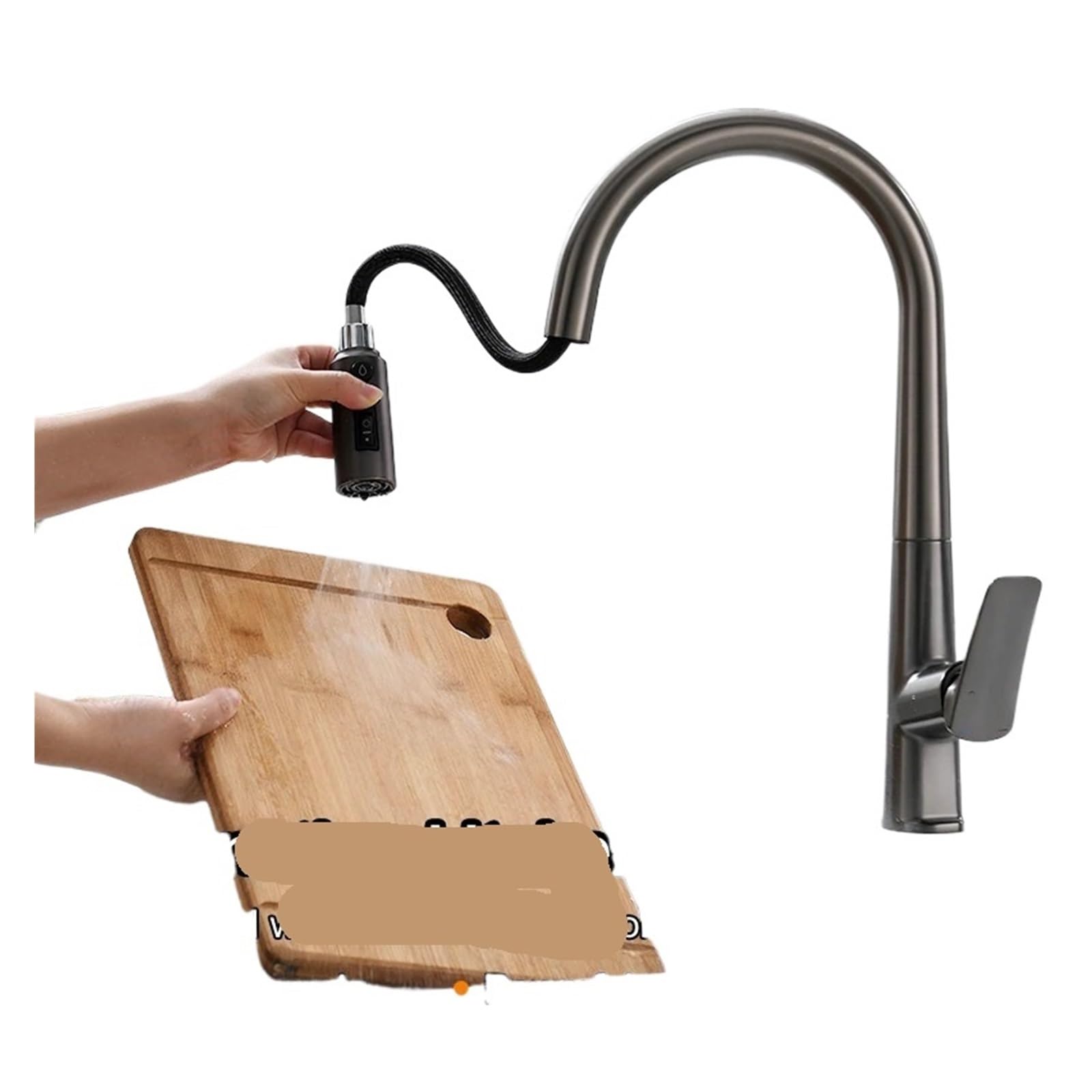 Grifo de filtro de agua de cocina extraíble de doble boquilla para agua potable, construcción duradera para uso en fregadero de cocina