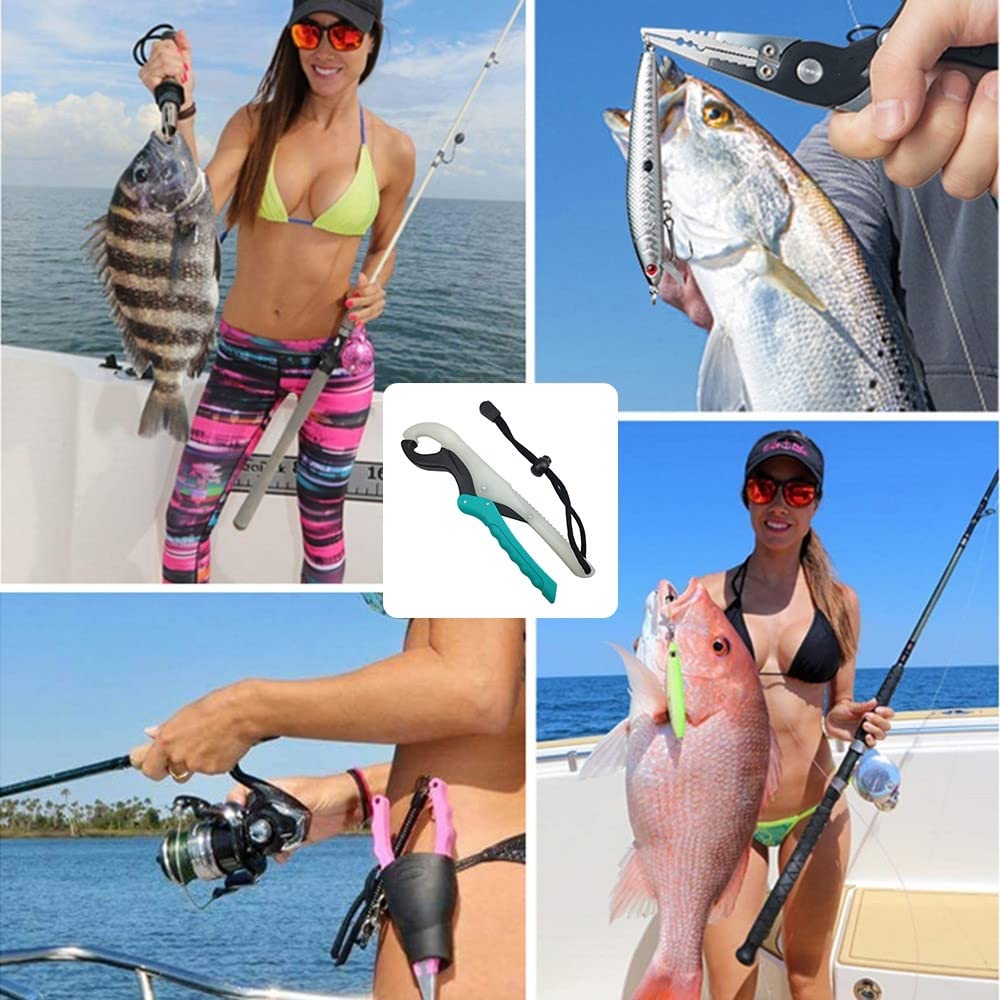 MiOYOOW Pinza de pesca flotante luminosa para labio, fuerte pinza de pesca
