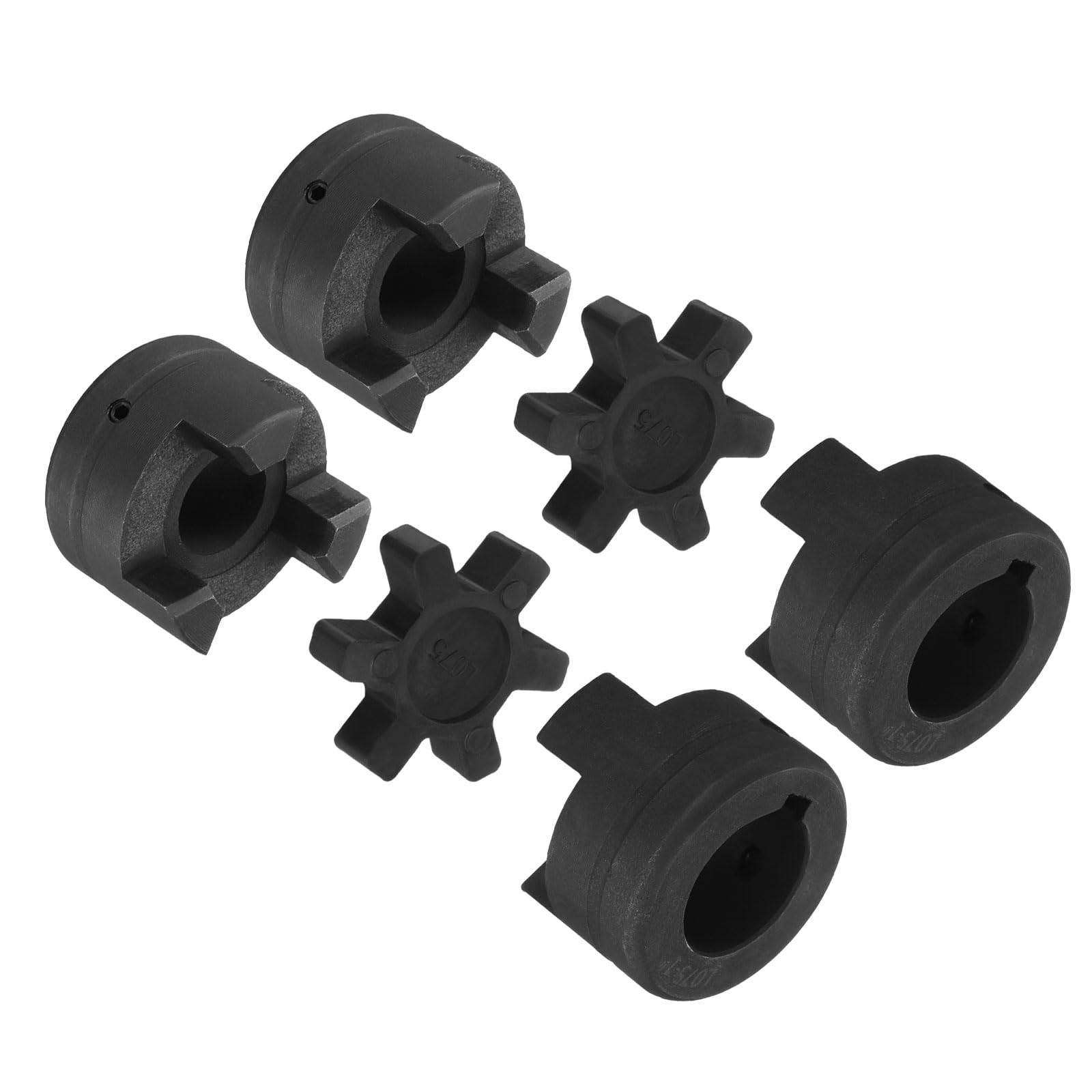 sourcing map Juego de 2 acopladores flexibles de 3 piezas de 2.5 cm a 2.5 cm L075 y araña de goma Buna-N NBR para equipo híbrido divisor de troncos