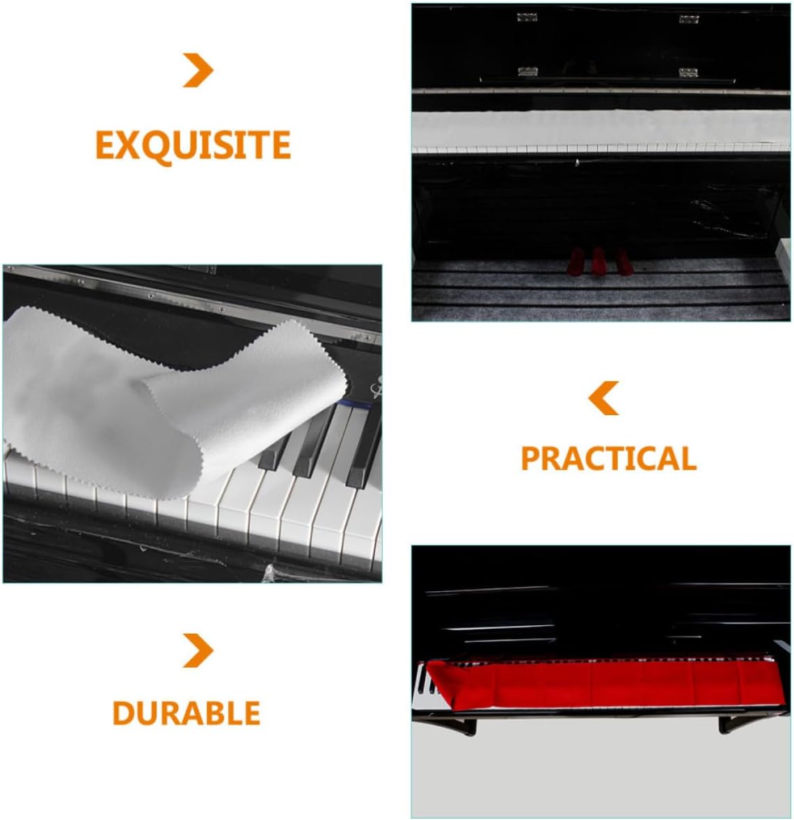 2pcs Cotton 88 Key Keyboard Protector Dust Cover for Piano image 3