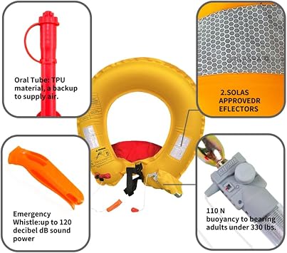 Automatic Inflatable Belt Pack,Life Jacket Waist Belt PFD,Life Belt Pack for Adults, Weight Over 220 pounds(CCS602)