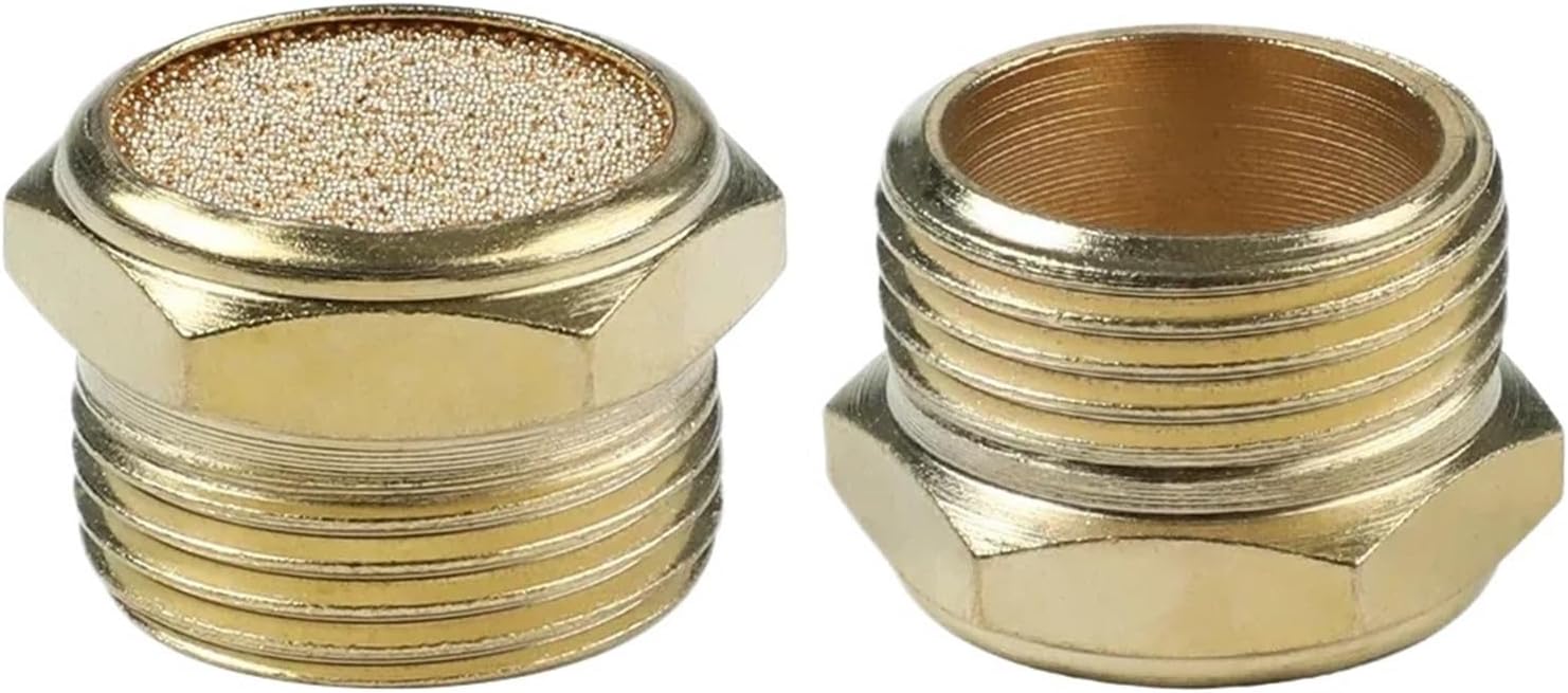 5/10/20pcs Pneumatic Muffler Air Hose Tube Fitting Fittings Connector Brass British Standard Pipe Thread 1 3/4 1/2 3/8 1/4 1/8(PSV-01,10pcs)
