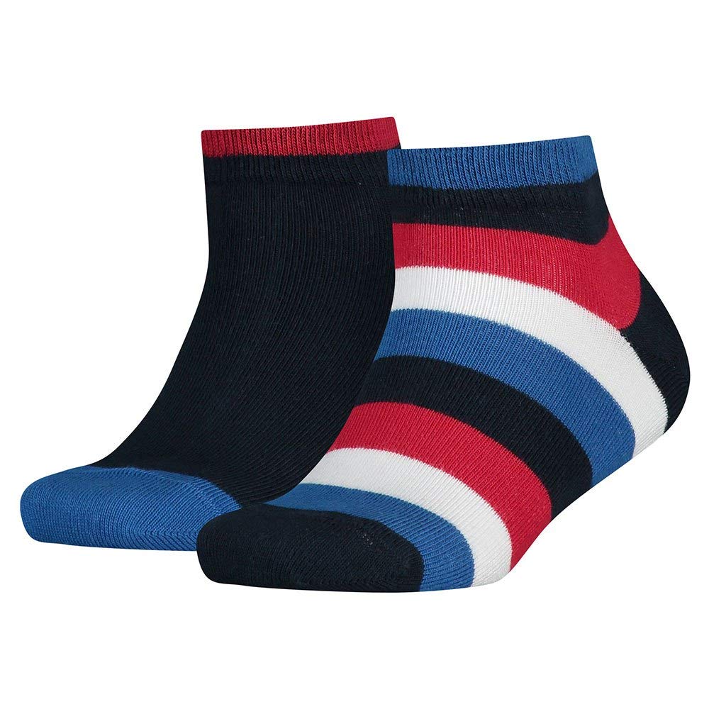 Tommy Hilfiger Unisex dziecięce skarpetki TH Kids Basic Stripes Quarter 2P, 2 sztuki w opakowaniu