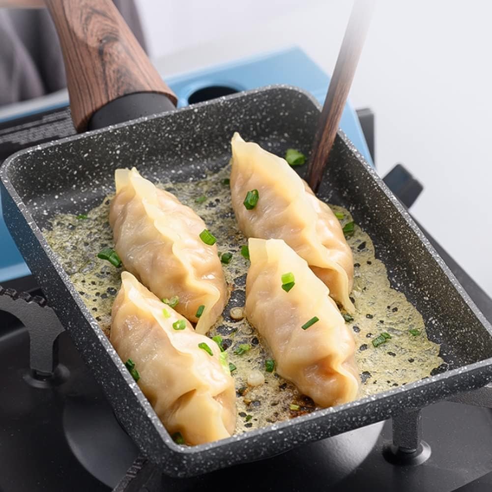 Omelet Pan,Pan Nonstick Japanese Omelette Pan, Non-Stick Egg Pan Square Frying Pan Griddle Pan Skillet With Wooden Handle For Pancake, Crepes, Omelette, Fried Eggs