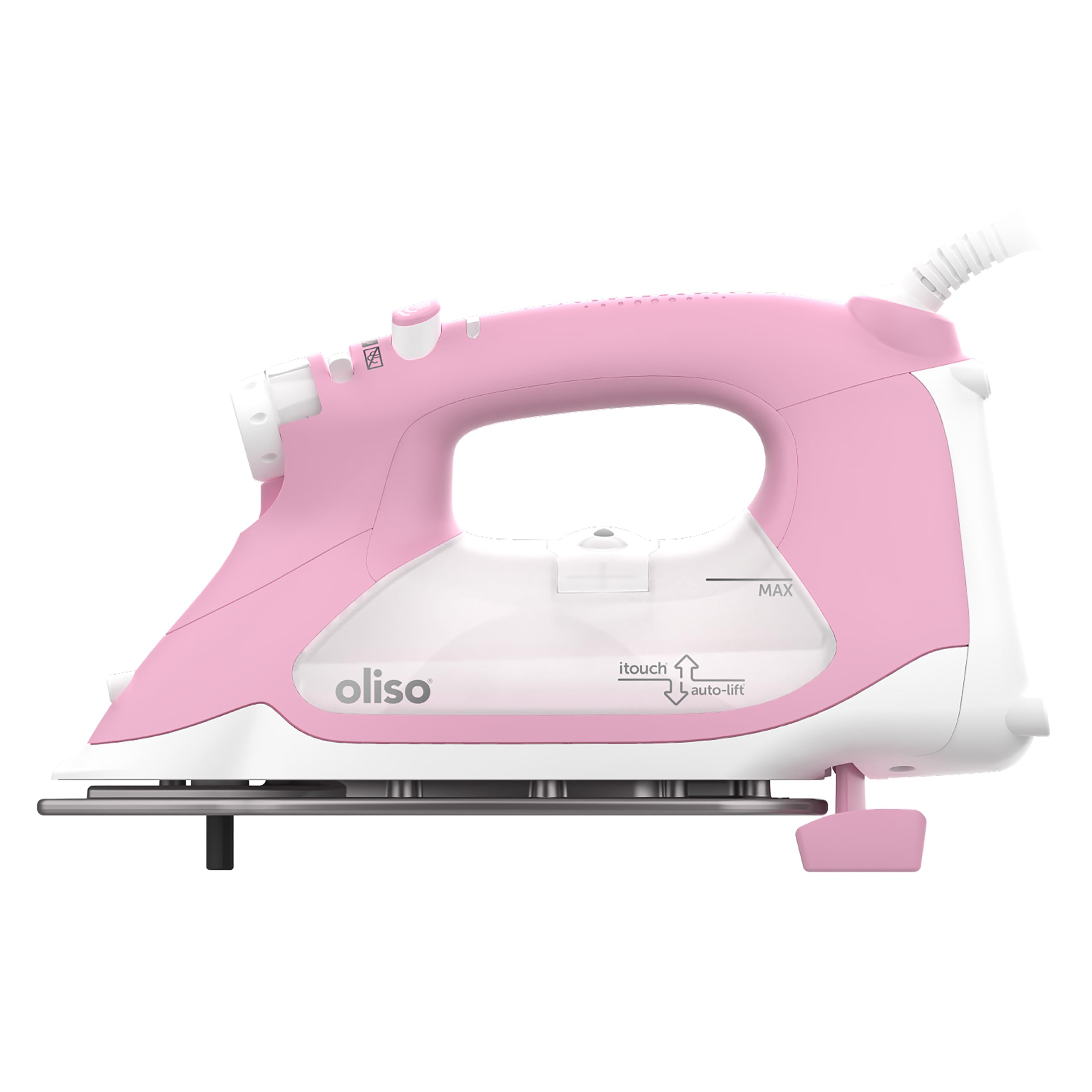 TG1600 Pro Plus 2400 Watt Smart Iron with Automatic Lift - for Clothing, Sewing, Quilting and Crafts Ironing | Diamond Ceramic-Flow™, Steam Iron with soleplate, Pink