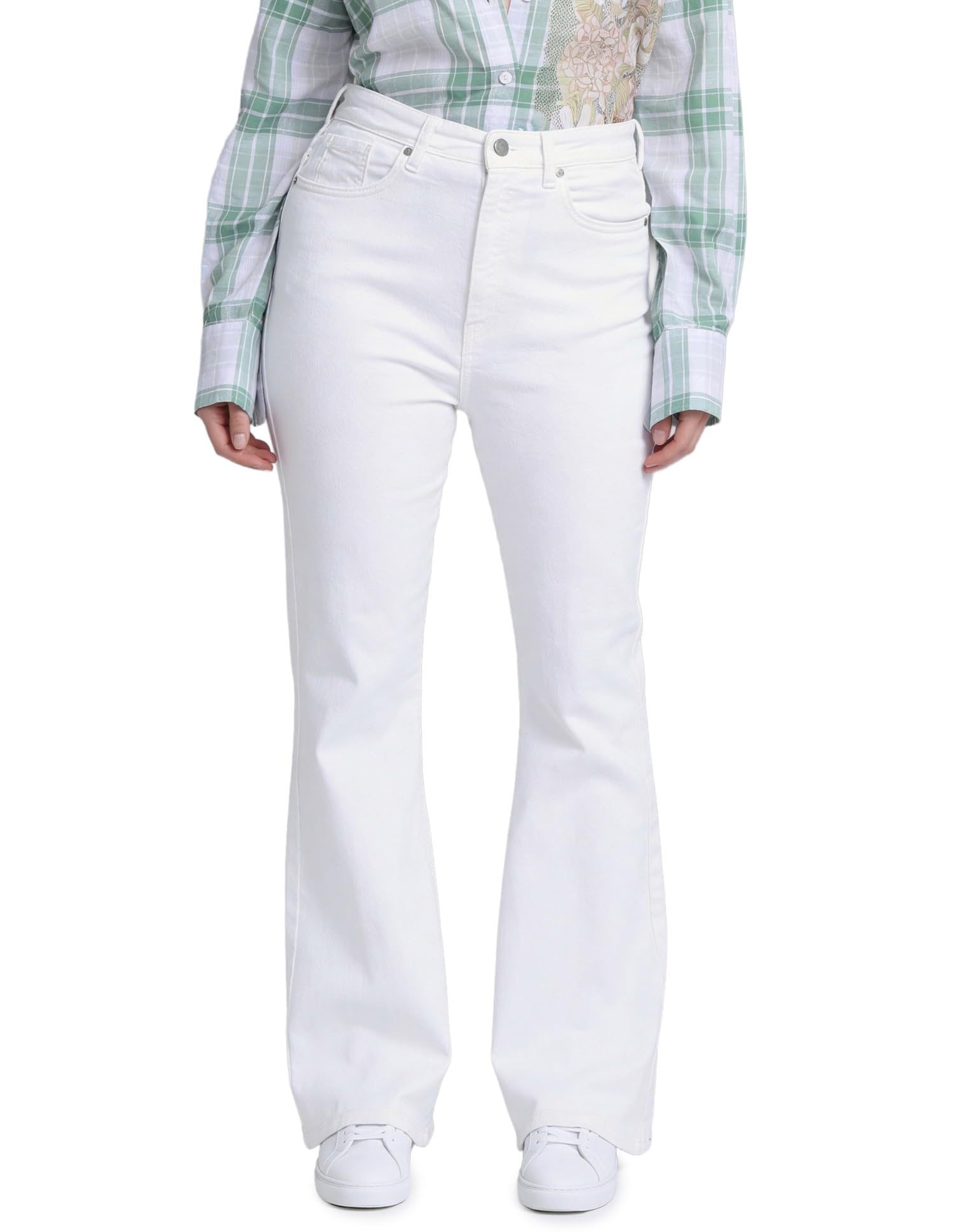 flying machine Women's Flared Fit Jeans| Solid | High Rise | Stretchable | Jeans for Woman-picture-26