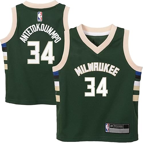 Miniatura 5 de Giannis Antetokounmpo Milwaukee Bucks NBA - Camiseta de jugador para niños pequeños 2-4, edición icono verde