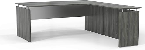 Miniatura 8 de Mayline MNRTTSS Medina 48-12 "W Retorno sin manos para usar con escritorios, se vende por separado, laminado texturizado de sal marina