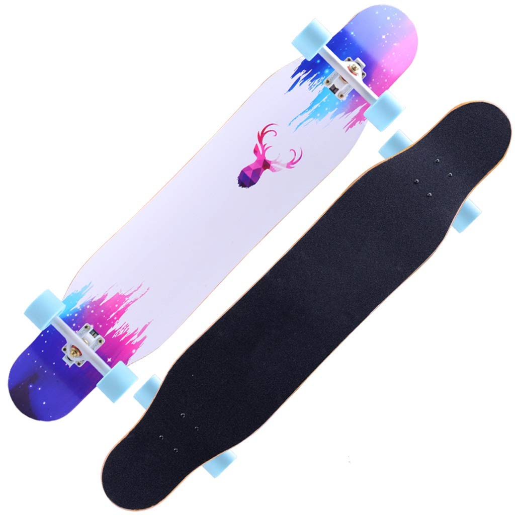 TXTC 46 Inch Beginners Longboard Complete Skateboards for Beginners Kids Boys Girls Adults Youth Standard Skateboards with 7