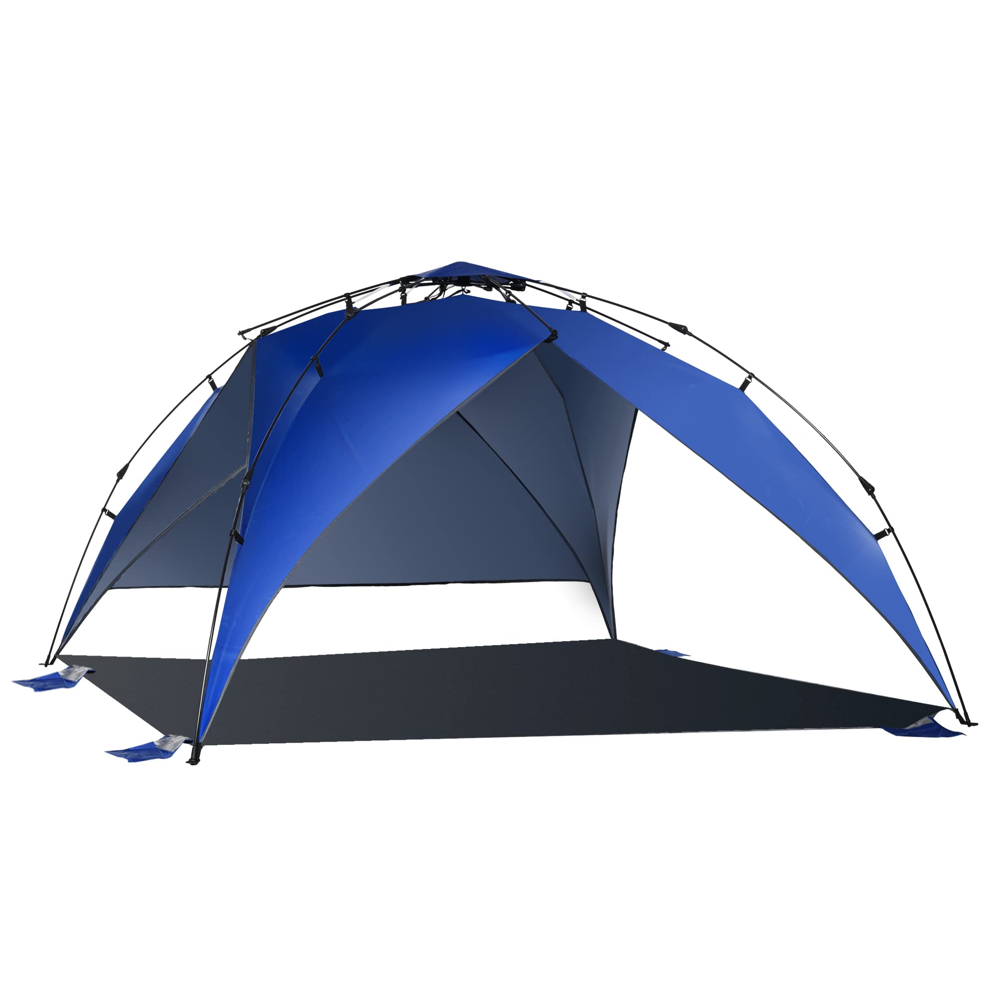 Outsunny Tienda de Playa Plegable Carpa de Playa con Bolsa de Transporte Apertura Automática Protección UV e Impermeable para Parque Camping 247x247x145 cm Azul