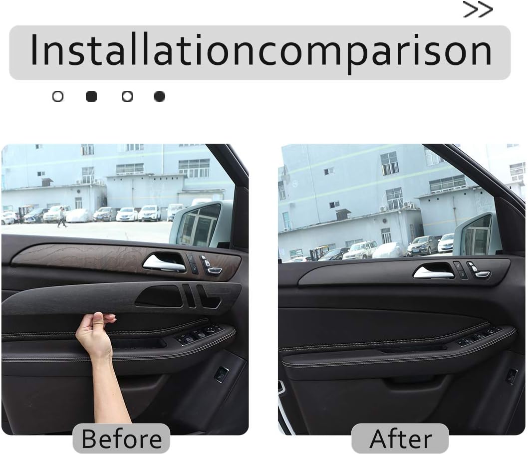 Oak Wood Grain Interior Door Panel Cover Trim for Mercedes Benz ML/GLE 2012-2019,GL/GLS 2013-2019 (WITHOUT Memory Seat Button)