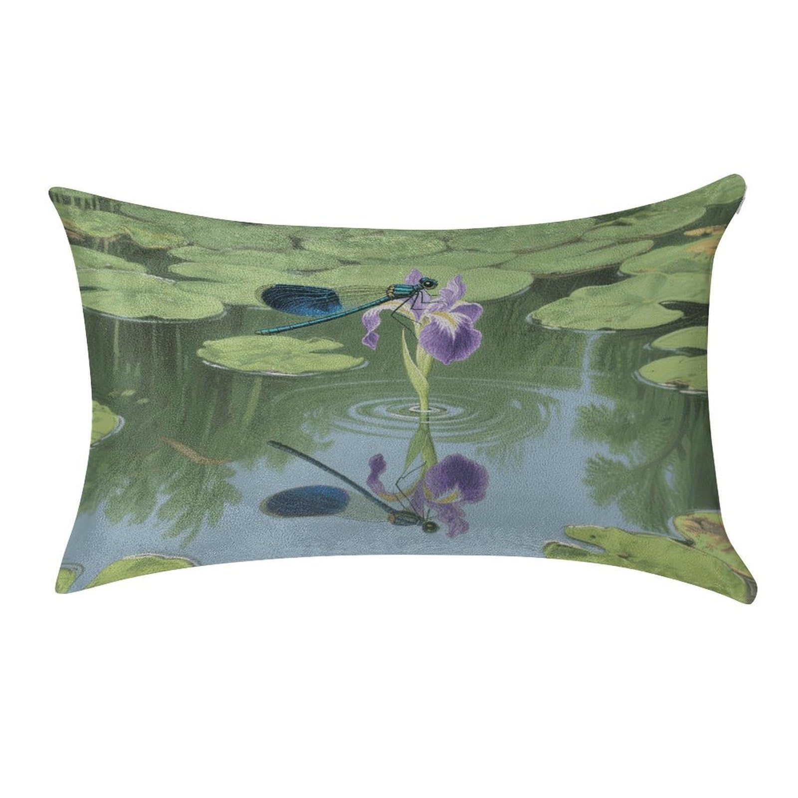 VstaDank Dragonflies Pillow Covers Rectangular Cushion Case Cozy Decorative Throw Pillowcase Luxury Lumbar Pillow Shells with Zipper Soft Velvet Pillows Shams 12 X 20 in