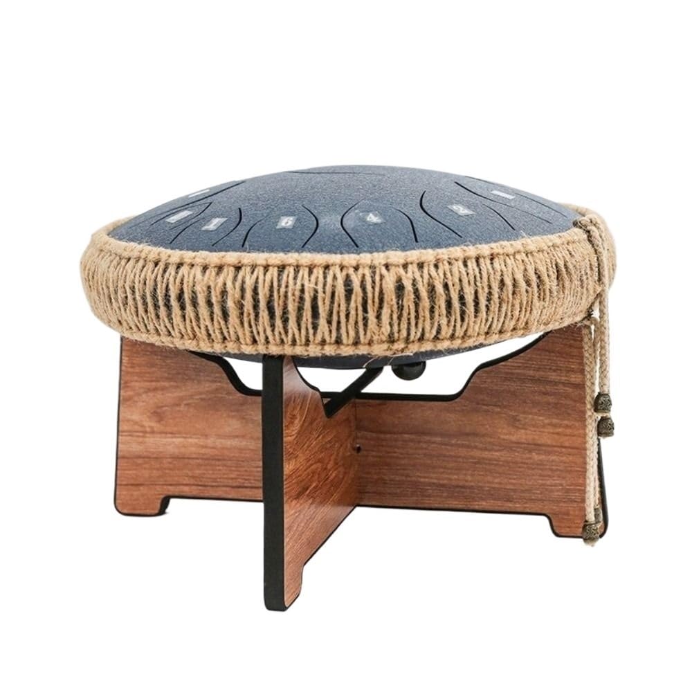 Handpan-Trommelständer Aus Holz – Abnehmbar, Passend For 6-12 Zoll Trommeln/Snare-Drums, Mit Silikonbeschichtung(Dark Brown-M)