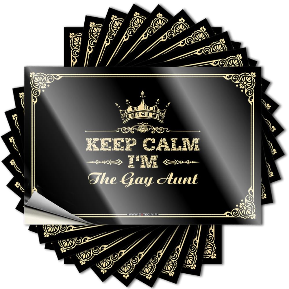Fzfn Colour Front Door Decorations Travel Saying - Keep Calm I'm The Gay Aunt Tumbler Waterproof Vinyl Sticker(6X9cm)