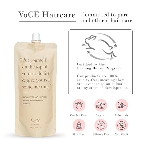 Miniatura 8 de VoCÊ Haircare - Mascarilla hidratante de manteca de karité natural y hibisco para el cabello | Tratamiento acondicionador, hidratante y restaurador