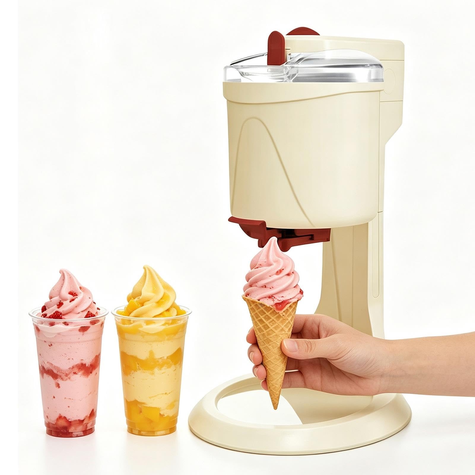 Mini Máquina Para Hacer Helados, Máquina Eléctrica Casera Para Hacer Helado Suave, Gelato Y Sundaes De Frutas Caseros, Fácil De Limpiar Y Usar, 1L, Mezcla Rápida En 15 Minutos