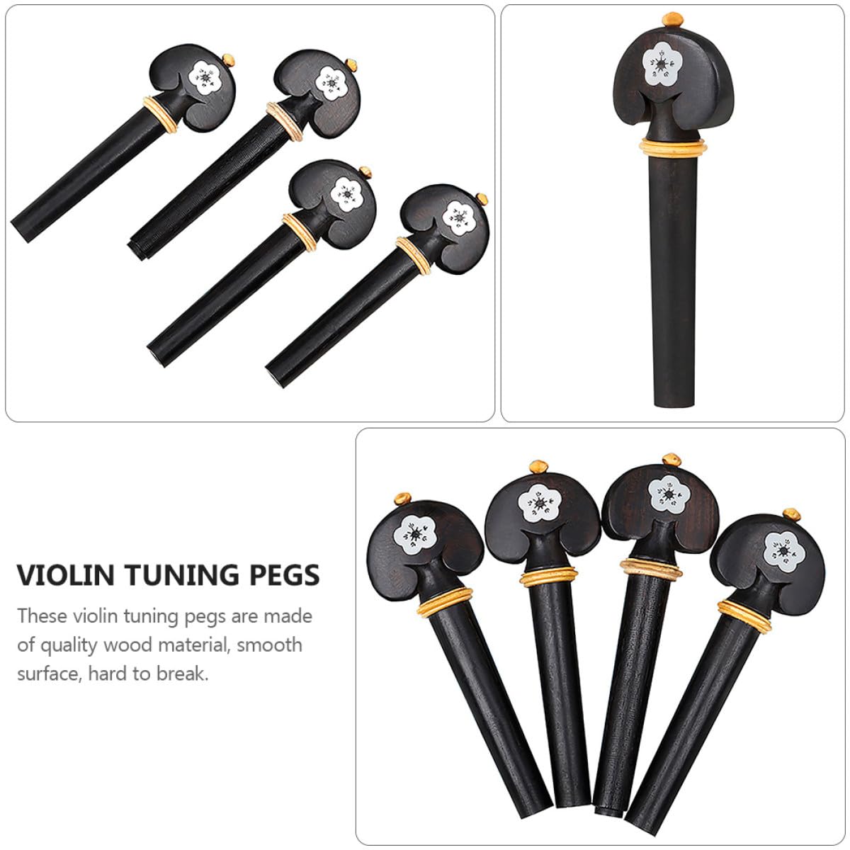 de Afinación y Accesorios de Violín para Violín 4/4 de Madera Negra, 8 Piezas Fáciles de Instalar para Mantenimiento