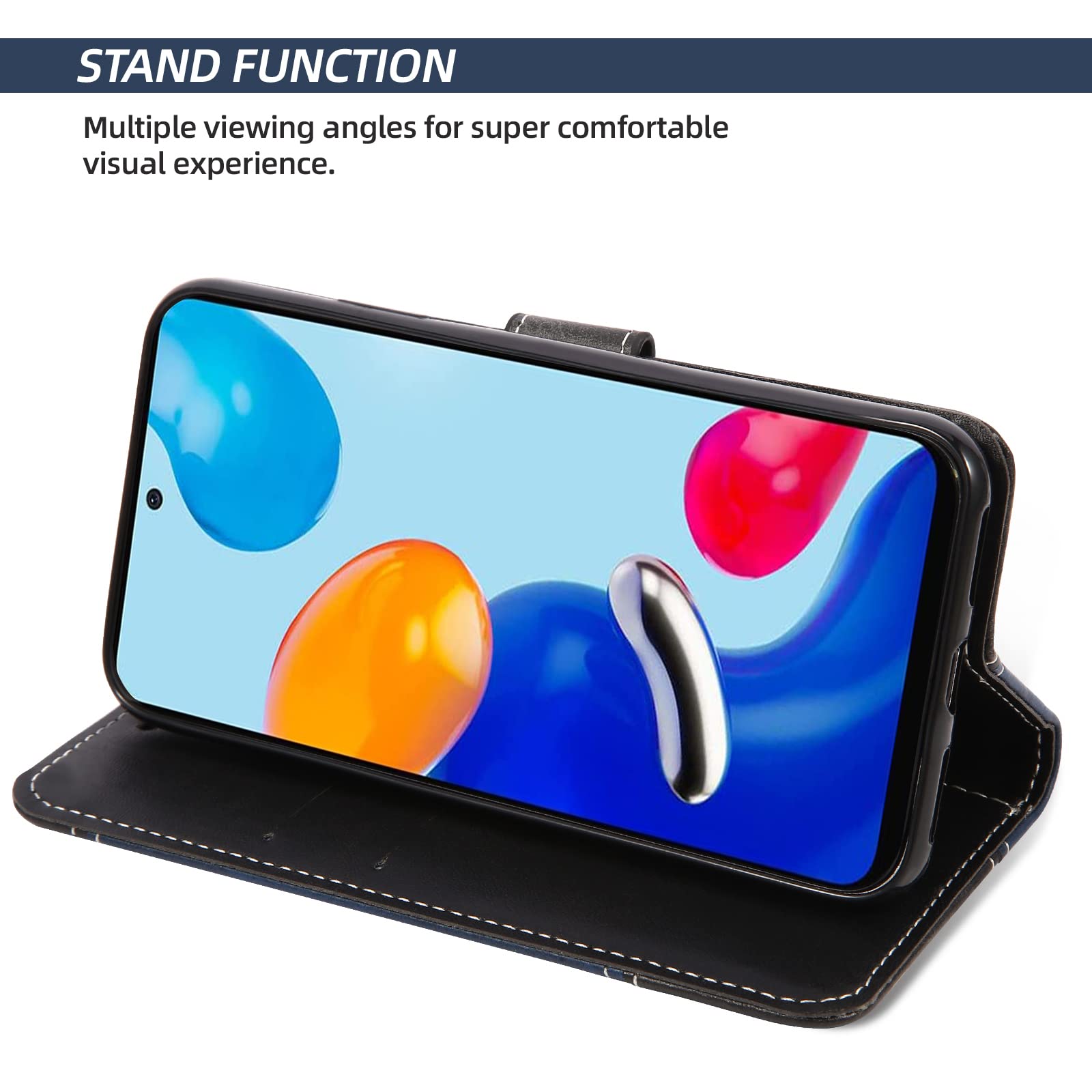 sidande Custodia per Redmi Note 11 (4G)/Note 11S 2201117TY con protezione in vetro temper