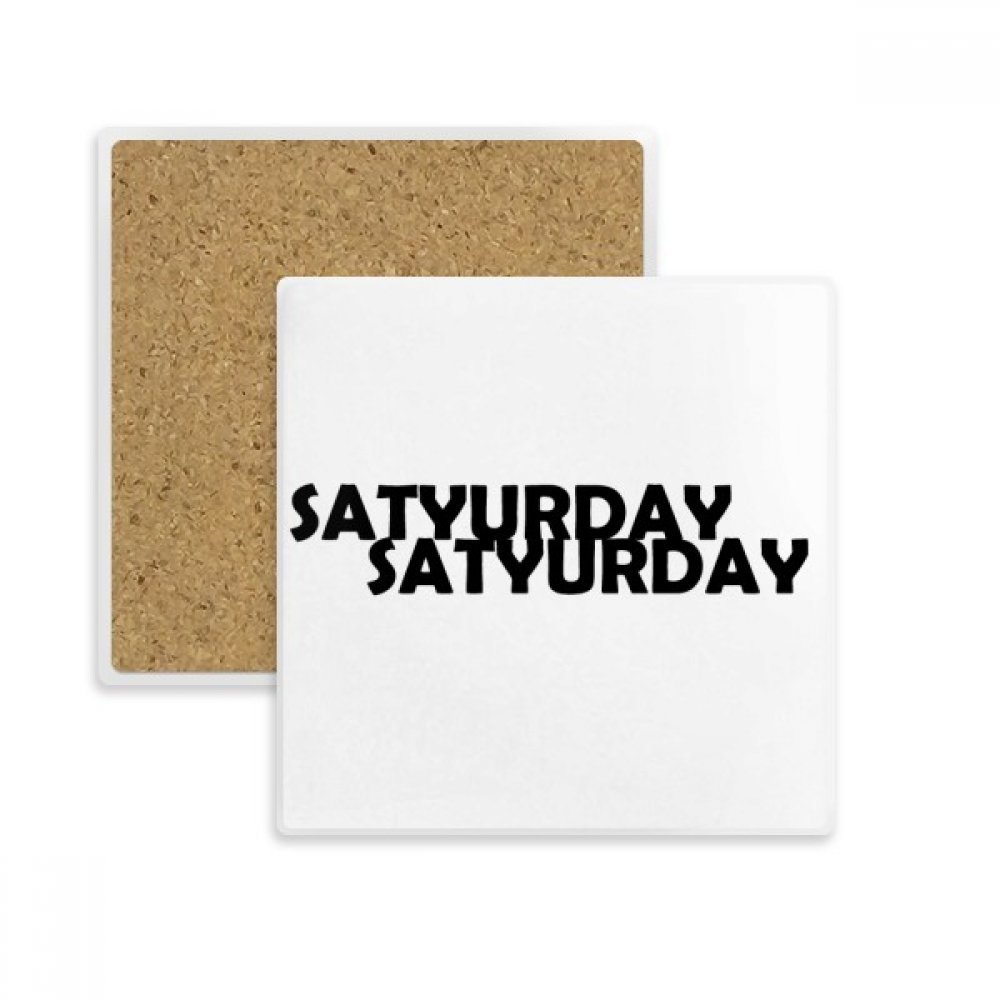 Coaster Samedi en pierre absorbante pour tasse et verre multicolore