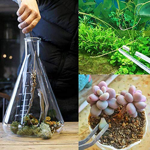Aquarium Pinzette Lange, 2 Stücke 48 cm Edelstahl Gerade Pinzette Und Gebogene Spitze Tweezers für Wasserpflanze Zange Pflanzenpinzette Gartenarbeiten