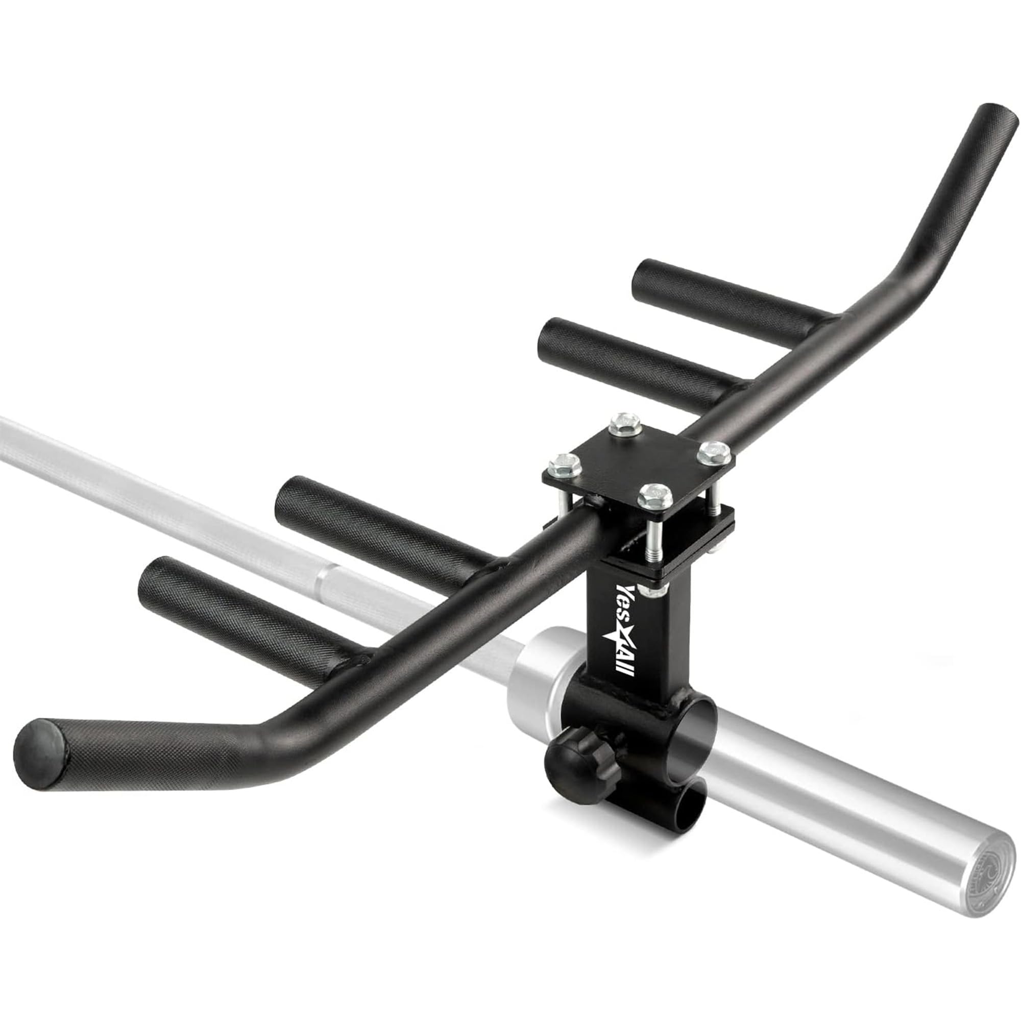 Yes4All Exercise Machine Adjustable T Bar Row Attachment, D Row Handle/Landmine Handle Attachment with Textured Rubber Handles