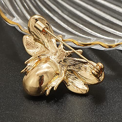 Image of Rhinestone Bee Brooch Vintage Fly Insect Corsage Crystal Moth Brooch Pin