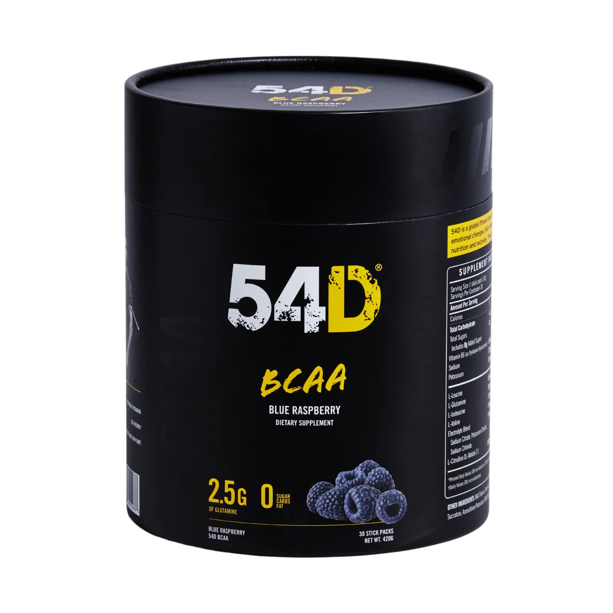 BCAA Powder Sports Drink for Hydration & Recovery, Optimizes Post-workout Recovery, No Calories, Vegan, Gluten and Sugar Free, Glutamine 2.5 g, Blue Raspberry, 30 Single Service Stick, 14.8 oz