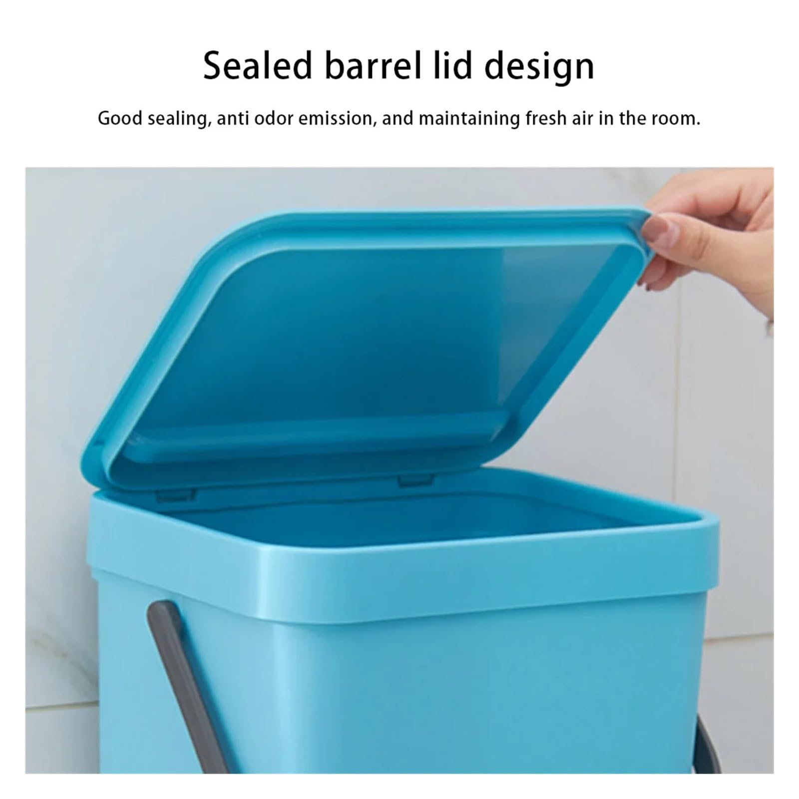 MIUYTRN Wand Hängen Mülleimer Küche Deckel Abfall Bin Breite Öffnung Wc 3L Müll Eimer Haushalt Reinigung Werkzeuge cuicui(Black)