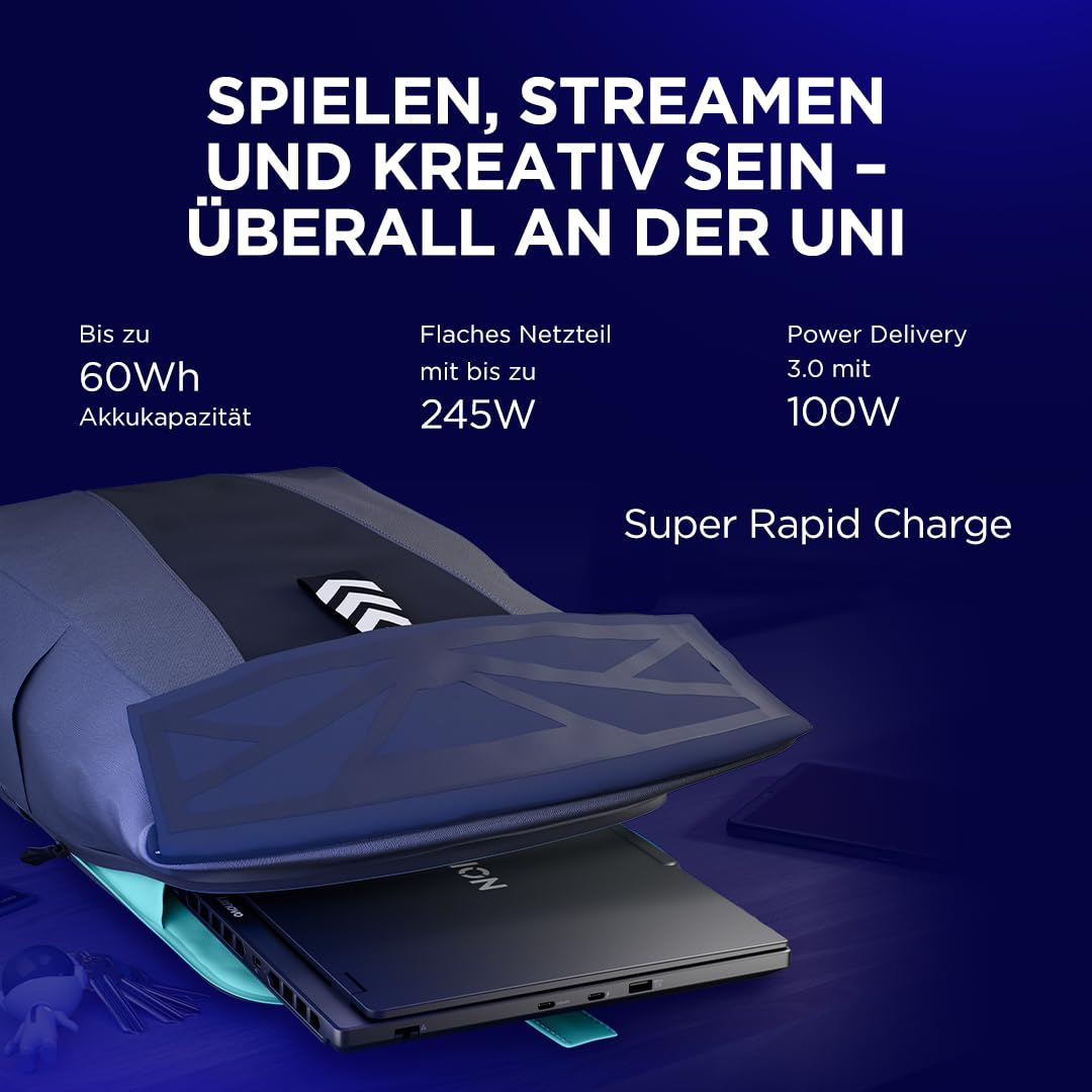 Lenovo Legion 5i Gaming AI Laptop | 15.1" WQXGA 165Hz OLED Display | NVIDIA GeForce RTX 5070 | Intel Core i7-13650HX | 32GB RAM | 1TB SSD | Win11 | QWERTZ | Eclipse Black | 3 Monate GamePass
